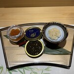 名古屋 栄 鮨 栄華 - イクラとキャビアの盛り合わせ