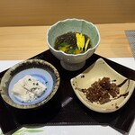 名古屋 栄 鮨 栄華 - もずく、生湯葉、マグロ角煮