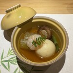 名古屋 栄 鮨 栄華 - 冬瓜とエビの真薯