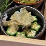 一粒一粒 - 朝御前(\2,200) オクラポン酢とパリパリ湯葉