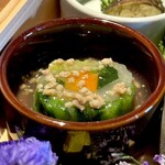 一粒一粒 - 朝御前(\2,200) 季節野菜の白菜巻き鶏そぼろあんかけ