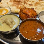 世話 ネパール・インドレストラン - 2025.06.10 (火)   メンズセット（マトン＆タイグリーンカレー）　1650円（税込）