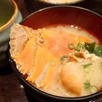 亜紗 - うちわ海老の頭の味噌汁とお茶②