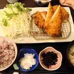 とんかつ多酒多彩 地蔵 - ヒレかつイカフライカニクリームコロッケ御膳
