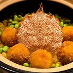 銀座 しのはら - 毛蟹真薯とコーンと枝豆