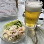 多田屋 - たちまちビールをまずはポテサラで