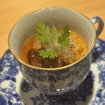 雪花菜 - フォアグラと白桃の冷製茶碗蒸し