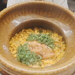 赤坂おぎ乃 - キンキ/とうもろこし/万願寺とうがらしの炊き込みご飯