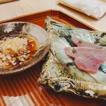 赤坂おぎ乃 - 初鰹/あたり葱/新玉ねぎ醤油
