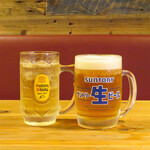 もうやんカレー - ドリンク写真:生ビール　角ハイボール