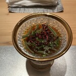 寿司栄 - イワガキとジュンサイ