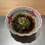 寿司栄 - カワハギ肝ポン酢