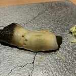 寿司栄 - アワビ肝巻き