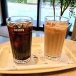 ドトールコーヒーショップ - アイスコーヒーSとアイスロイヤルミルクティーS