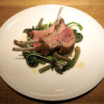 スガハラ - オーストラリア 子羊（ソルトブッシュラム） 背肉 ロースト & 山菜（こごみ & たらの芽 & 山うど & あいこ）