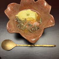 徳ㇵ本也 - 広島潤菜、富山甘海老、とうもろこし豆腐、酢の物(お酢ゼリー) 