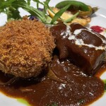 レストラン 中台 - メンチカツ＆ビーフシチュー