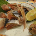 天ぷら旬菜　由庵 - 新さんま造り600円