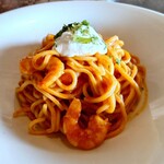 カフェ ラ・ボエム - Shrimp Tomato Sauce topped with Mascarpone