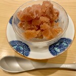 鮨 かわしま - 最後は古都華(奈良産イチゴ)シャーベットでさっぱり