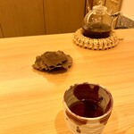 鮨 かわしま - 柿葉ほうじ番茶はお口直しにいいです