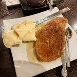 芥子の坊 - 厚切りフランスパンのフレンチトーストバニラアイスぞえ