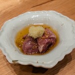 焼鳥 六鳥 - 肝刺し(レバーとハツ)