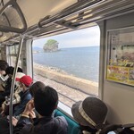 小樽おり鮨 - 汽車(電車ではない)から見える日本海