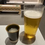 焼鳥 燃暖 - 川俣シャモのパイタンスープと生ビール
