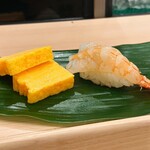 鮨ひのき - 玉子、生エビ
