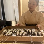 橦木町 しみず - 鮎の食べ比べ　　益田鮎と和良鮎