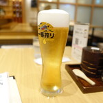 大かまど飯 寅福 - 生ビール・グラス（580円）
