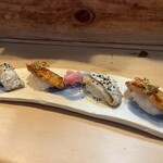 鮨 笹元 - 炙った太刀魚は脂がのって美味しい