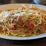 カルボニエラ デル トロ - 黒豚のモツ煮込みトマトソース大盛りランチ1400円+200円