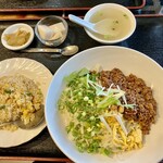 真水無香 - 汁無し担々麺定食　980円