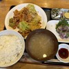 きた穂 - ♪豚肉の辛味噌炒め定食セット(鯵のたたき)¥1100