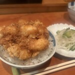 天ぷらいちかわ - 海老のかき揚げ丼　お新香