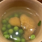 日本料理 新茶家 - アスパラ出汁とうに