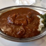 カレーショップ インデアン まちなか店 - ハンバーグカレー　圧倒的なルーの量