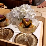 銀座 しのはら - 紫陽花を飾った先付け