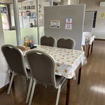 金精川のます池 - 居室側のテーブル席