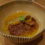 樋口 - 芋茎とシャラン鴨の炊き合わせ