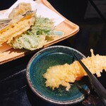 魚吟 - アツアツの出汁に付けて 味が良かった…!美味しかった！