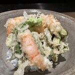 蝦夷天ぷら 鶴来 - アスパラウド南蛮海老