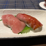 米沢牛黄木 - 米沢牛寿司二貫