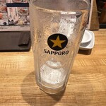大衆スタンド神田屋 - ビールは瞬殺でした