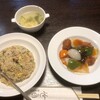 四川亭 - 料理写真:料理2品+炒飯・スープ¥1,400(酢豚、牛肉とニンニクの芽炒め)