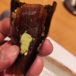 新宿御苑前 鮨らぼ  - 干瓢を巻いたところ