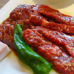 焼肉だいじゅ園 - 2014.06_だいじゅ園セット(1166円)サガリ・カルビ共に70gずつ