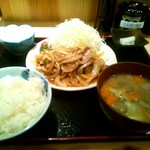 とんかつ いわい - 生姜焼定食(1500円)